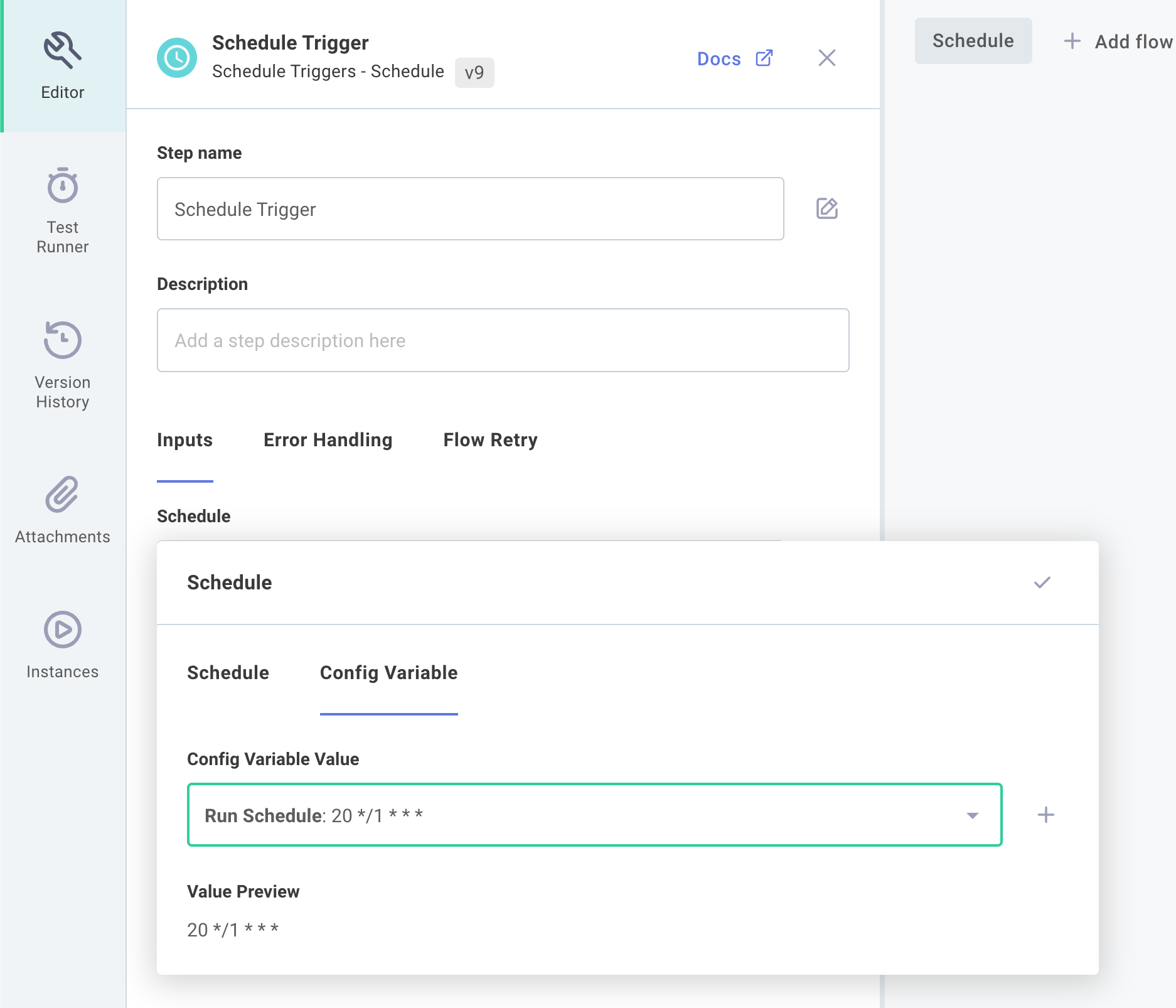 Set config variable for integration trigger